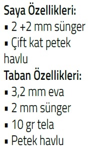 çift kat petek havlu terlik