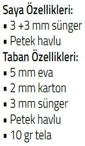 petek havlu çift kat çift taban terlik